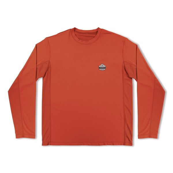 ergodyne® Chill-Its 6689 Cooling Long Sleeve Sun Shirt with UV Protection, 3X-Large, Orange (EGO12182) Each