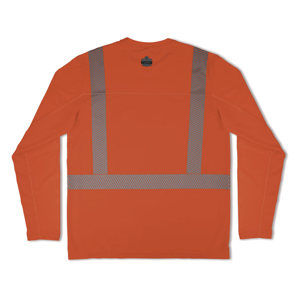 ergodyne® Chill-Its 6688 Type R Class 2 Cooling Hi-Vis Sun Shirt with UV Protection, Large, Orange (EGO12232) Each