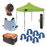 ergodyne® Chill-Its 6672 Heat Stress Prevention and Recovery Station Kit, Pop-Up Tent, 48-qt Cooler, Fan, Vest, 6 Towels (EGO12344) Each
