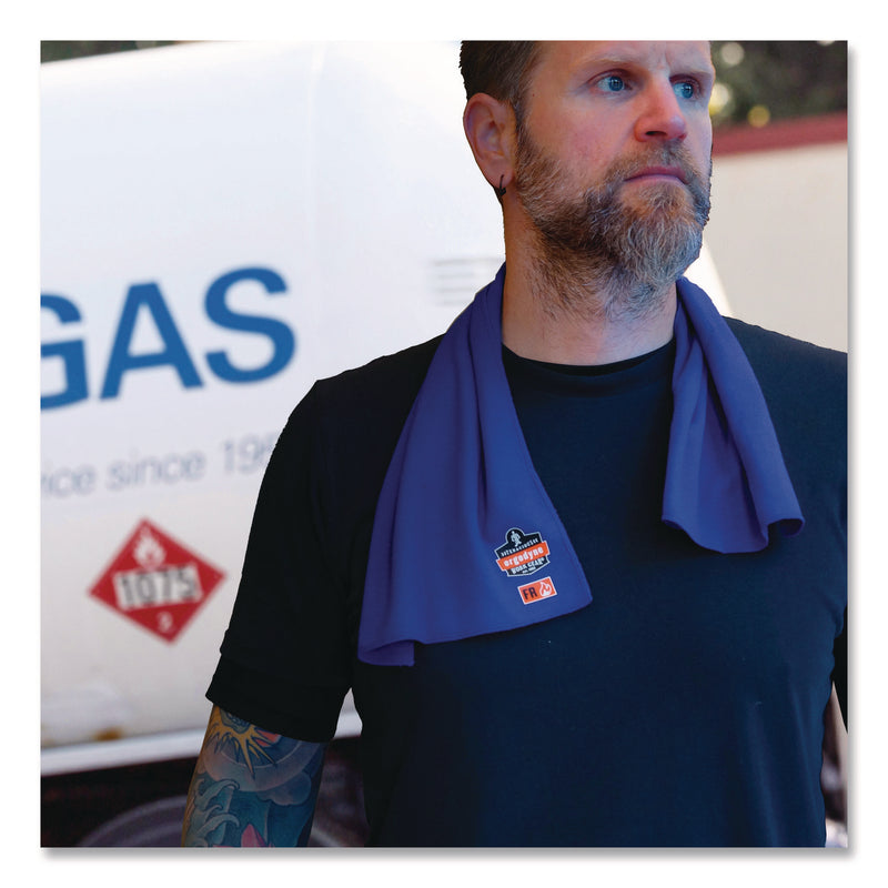 ergodyne® Chill-Its 6606FR FR Cooling Towel, Modacrylic Knit, One Size Fits Most, Blue (EGO12437) Each