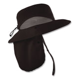 ergodyne® Chill-Its 8934 Ranger Hat with Neck Shade, Microfiber/Polyester, Small/Medium, Black (EGO12725) Each
