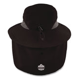 ergodyne® Chill-Its 8934 Ranger Hat with Neck Shade, Microfiber/Polyester, Small/Medium, Black (EGO12725) Each