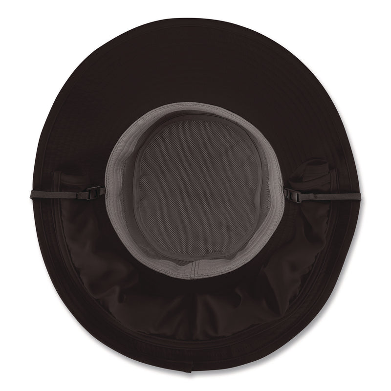 ergodyne® Chill-Its 8934 Ranger Hat with Neck Shade, Microfiber/Polyester, Small/Medium, Black (EGO12725) Each