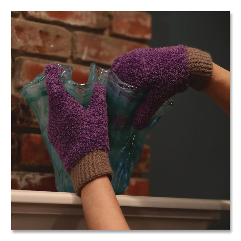 TidyUps Microfiber Dusting Gloves, Purple with Black Cuffs, 4 Gloves (CH7TU68026) Each
