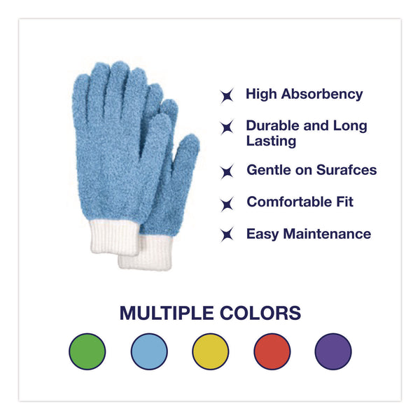 TidyUps Microfiber Dusting Gloves, 2 Blue Gloves with White Cuffs, 2 Green Gloves with White Cuffs (CH7TU05789) Each