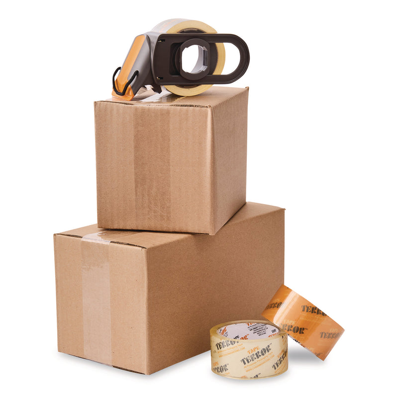 Tape Terror™ Tape Dispenser with Tape, 3" Core, Polypropylene, Gray/Orange, 1 Dispenser, 2 Rolls Pro-Grade Packaging Tape (CH7TT05753) Each