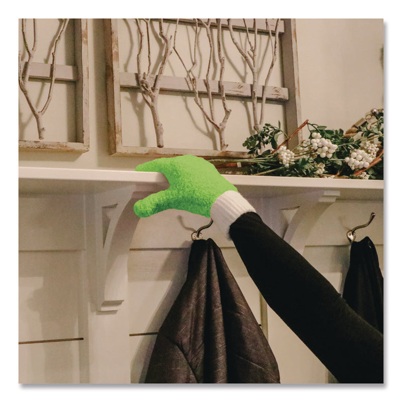 TidyUps Microfiber Dusting Gloves, Green with White Cuffs, 2 Gloves (CH7TU05718) Each