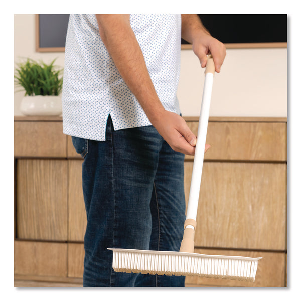 TidyUps Rubber Broom and Handheld Brush, 11.75 x 50 Plastic Handle, White/Taupe (CH7TU68057) Each