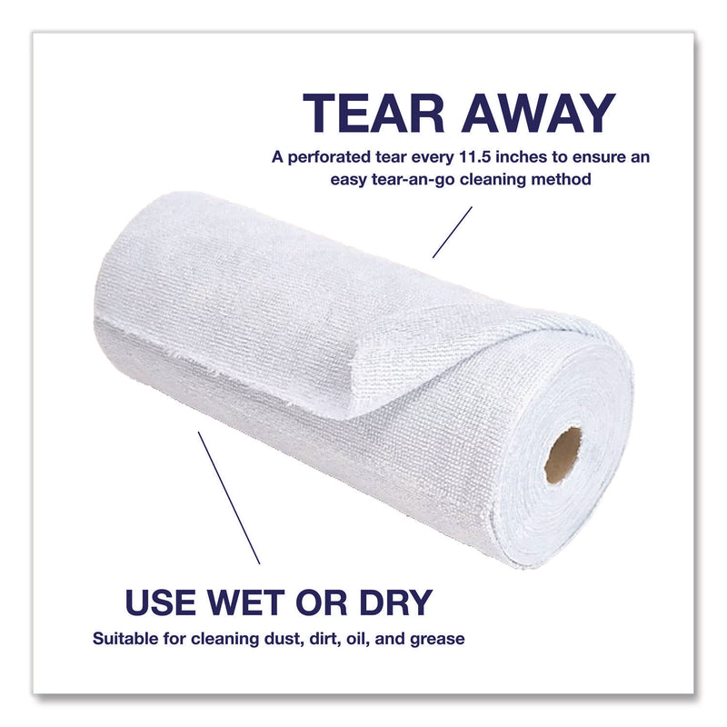 TidyUps Microfiber Towel Roll, 11.5 x 11.5, Blue, 50 Sheets/Roll (CH7TU68093) Each