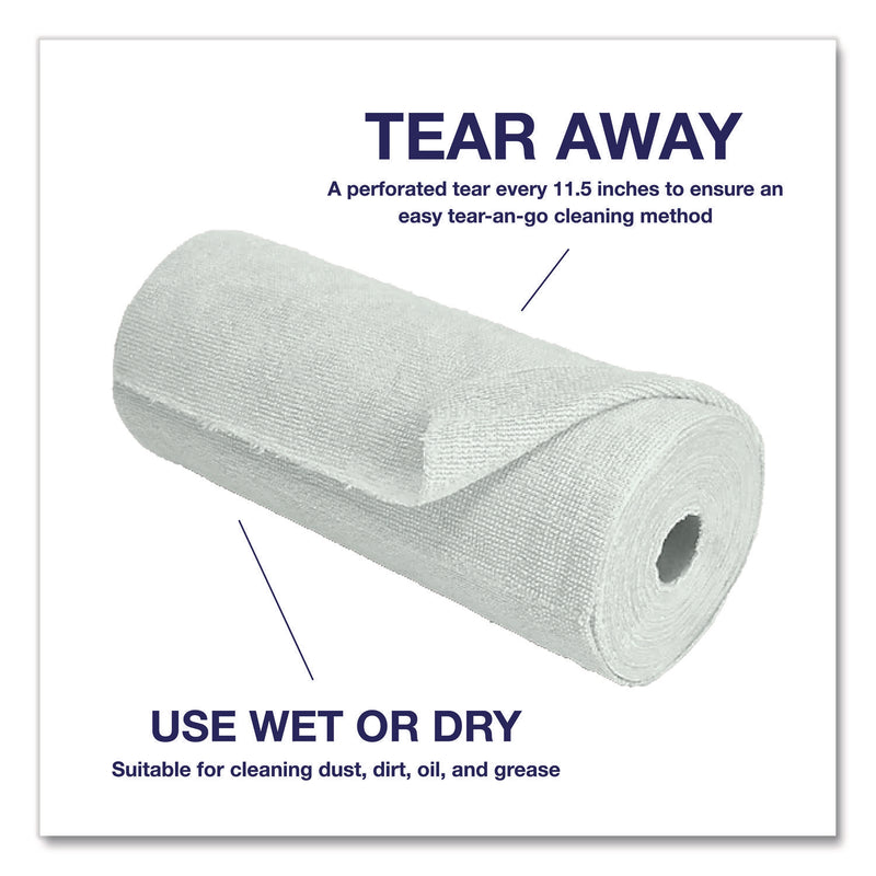 TidyUps Microfiber Towel Roll, 11.5 x 11.5, Green, 50 Towels/Roll (CH7TU68095) Each