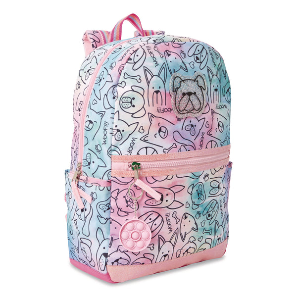 Accessory Innovations Adorable Dogs Life Backpack, 12" x 5" x 16", Tie-Dye Pink/Blue (AEIB22GC54187ST) Each