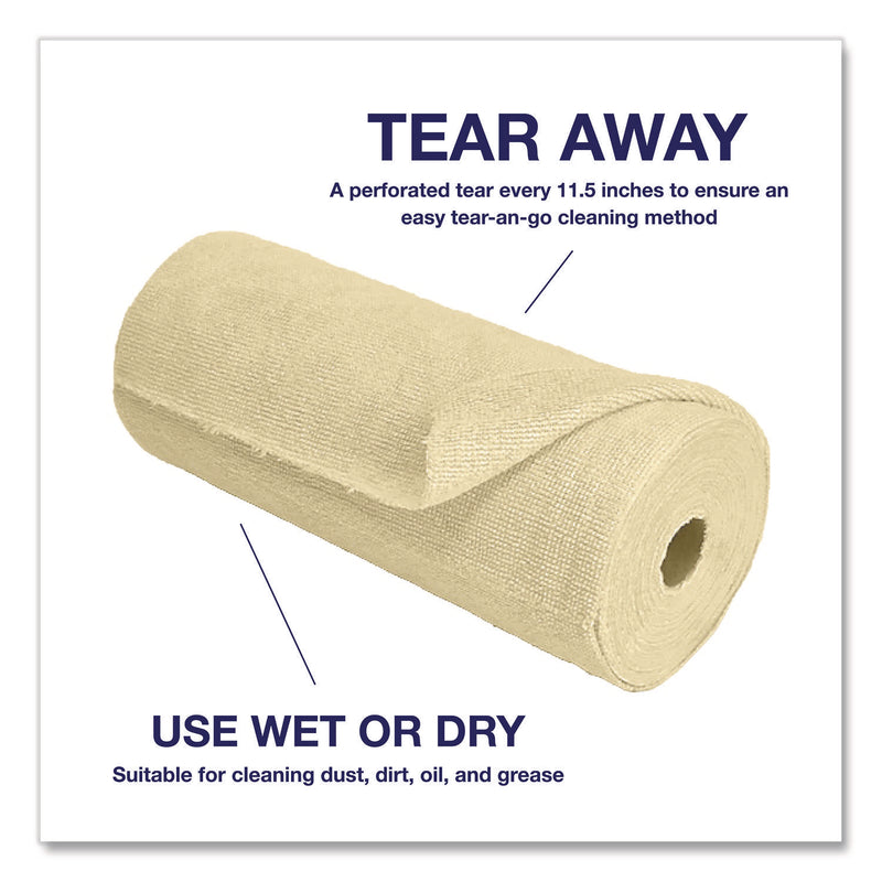 TidyUps Microfiber Towel Roll, 11.5 x 11.5, Taupe, 50 Towels/Roll (CH7TU68094) Each