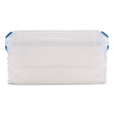 Advantus Super Stacker Lift-Off Lid Storage Tote, 14.25 x 10.3 x 6.5, Transparent/Blue (AVT39811) Each