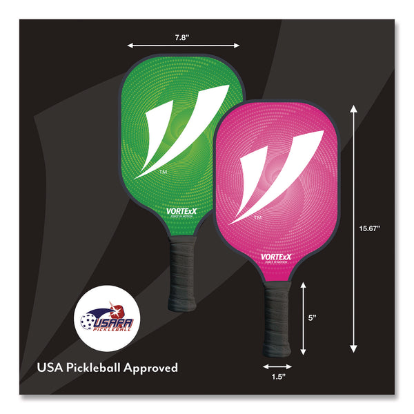 VORTExX Pickleball Set, Pink/Green, 15.75" x 7.75" x 2.9" (CH7VX68129) Each