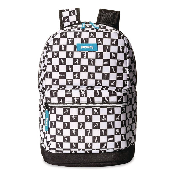 Fortnite Checkered Multiplier Backpack, Accommodates Laptops Up to 14.9", 12" x 7" x 18", Black/White (FOTFNTG1000009) Each