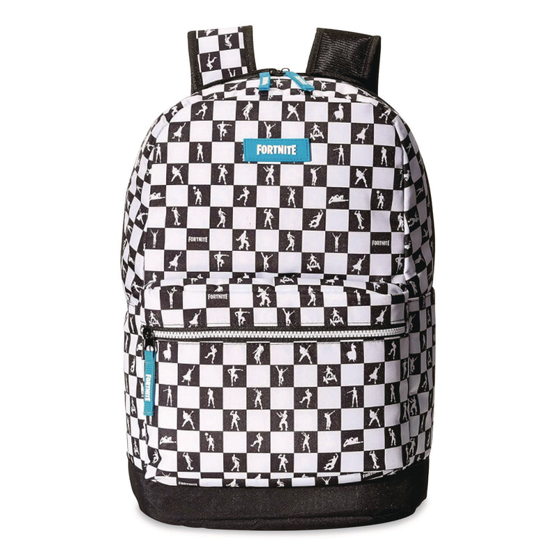 Fortnite Checkered Multiplier Backpack, Accommodates Laptops Up to 14.9", 12" x 7" x 18", Black/White (FOTFNTG1000009) Each