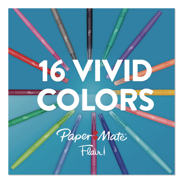Paper Mate® Flair Dual Porous Point Pen, Stick, Medium 0.7 mm Bullet, Pressure-Sensitive Brush, Assorted Ink and Barrel Colors, 8/Pack (SAN2181604) Each