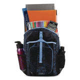 FUEL Bijoux Deluxe Backpack and Lunch Bag Bundle, 15.5" Laptop Sleeve, 12" x 8" x 18.5" and 7.5" x 4.25" x 9", Black/Blue Camo (FUE110592STOC2) Each