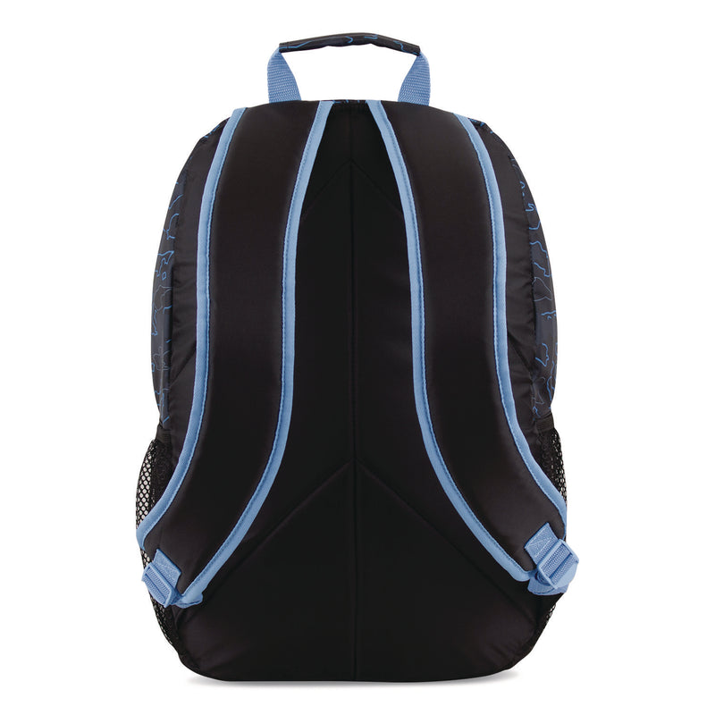 FUEL Bijoux Deluxe Backpack and Lunch Bag Bundle, 15.5" Laptop Sleeve, 12" x 8" x 18.5" and 7.5" x 4.25" x 9", Black/Blue Camo (FUE110592STOC2) Each