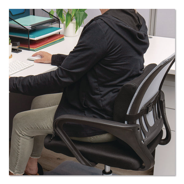 Mind Reader Memory Foam Ergonomic Lumbar Support Chair Cushion, 4 x 13.5 x 12.25, Black (EMSBACKFOAMBLK) Each