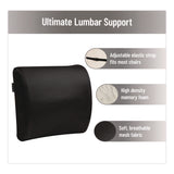 Mind Reader Memory Foam Ergonomic Lumbar Support Chair Cushion, 4 x 13.5 x 12.25, Black (EMSBACKFOAMBLK) Each