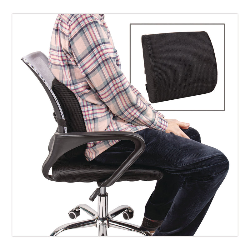 Mind Reader Memory Foam Ergonomic Lumbar Support Chair Cushion, 4 x 13.5 x 12.25, Black (EMSBACKFOAMBLK) Each