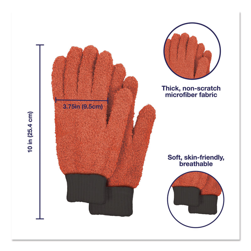 TidyUps Microfiber Dusting Gloves, Coral with Black Cuffs, 2 Gloves (CH7TU68177) Each