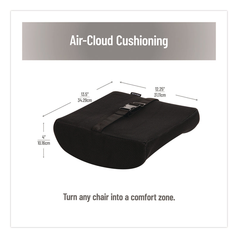 Mind Reader Memory Foam Ergonomic Lumbar Support Chair Cushion, 4 x 13.5 x 12.25, Black (EMSBACKFOAMBLK) Each