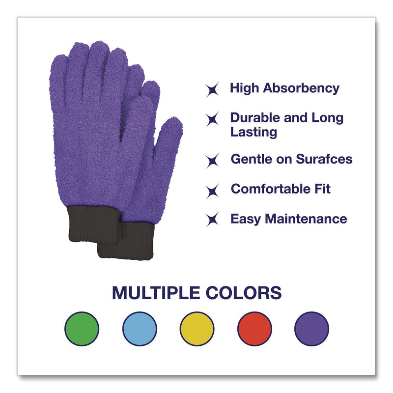 TidyUps Microfiber Dusting Gloves, Purple with Black Cuffs, 2 Gloves (CH7TU68176) Each