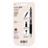 uniball® Signo 207 Gel Pen, Retractable, Fine 0.5 mm, Black Ink, Smoke/Black Barrel, 5/Pack (UBC1960240) Pack of 5
