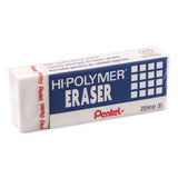 Pentel® Hi-Polymer Eraser, For Pencil Marks, Rectangular Block, White, 10/Box (PENZEH10PC10) Box of 10