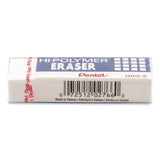 Pentel® Hi-Polymer Eraser, For Pencil Marks, Rectangular Block, White, 10/Box (PENZEH10PC10) Box of 10