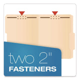 Pendaflex® Manila Fastener Folders, 2/5-Cut Tabs, 0.75" Expansion, 2 Fasteners, Letter Size, Manila Exterior, 50/Box (PFX24580) Box of 50