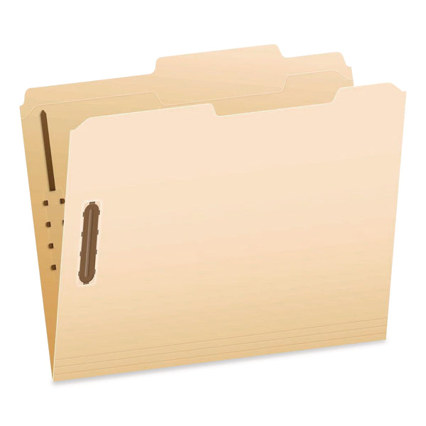 Pendaflex® Manila Fastener Folders, 2/5-Cut Tabs, 0.75" Expansion, 2 Fasteners, Letter Size, Manila Exterior, 50/Box (PFX24580) Box of 50