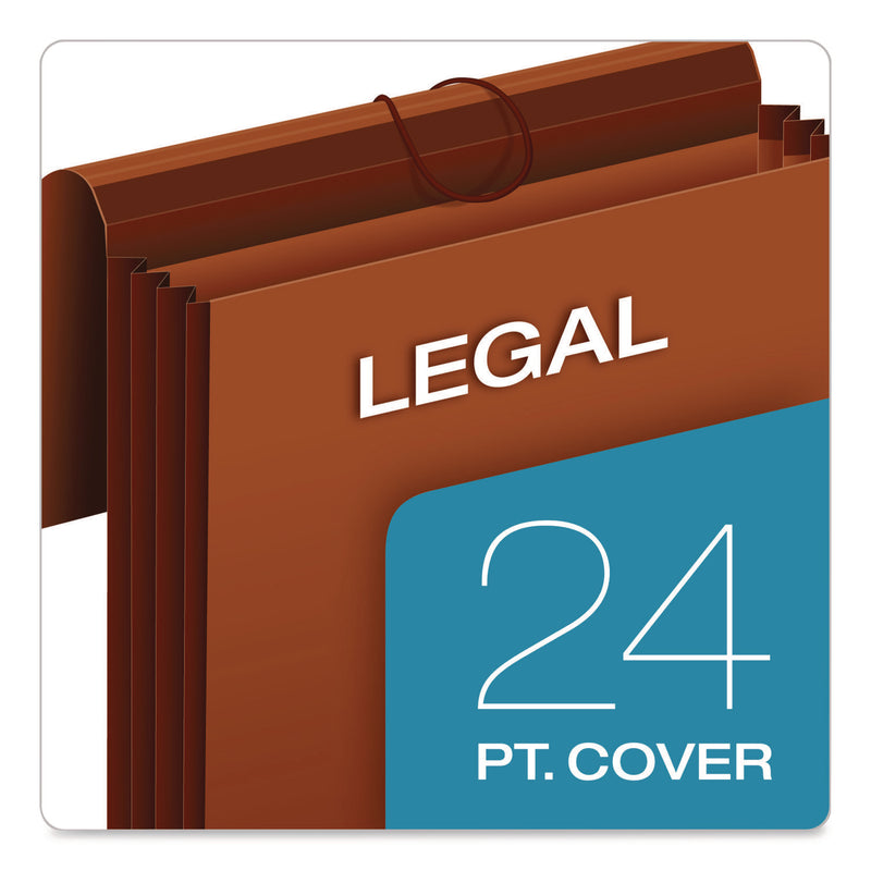 Pendaflex® Heavy-Duty Expanding Wallet, 7" Expansion, 1 Section, Elastic Cord Closure, Legal Size, Redrope (PFXCL1087GLHD) Each