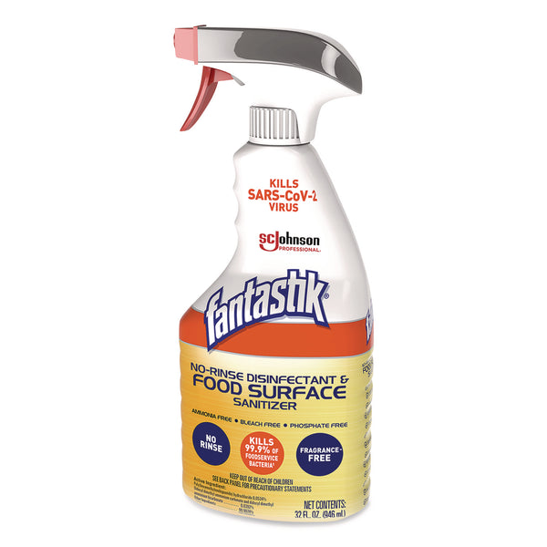 Fantastik® No Rinse Disinfectant and Food Surface Sanitizer, Unscented, 32 oz Trigger Spray Bottle (SJN354125) Case of 8