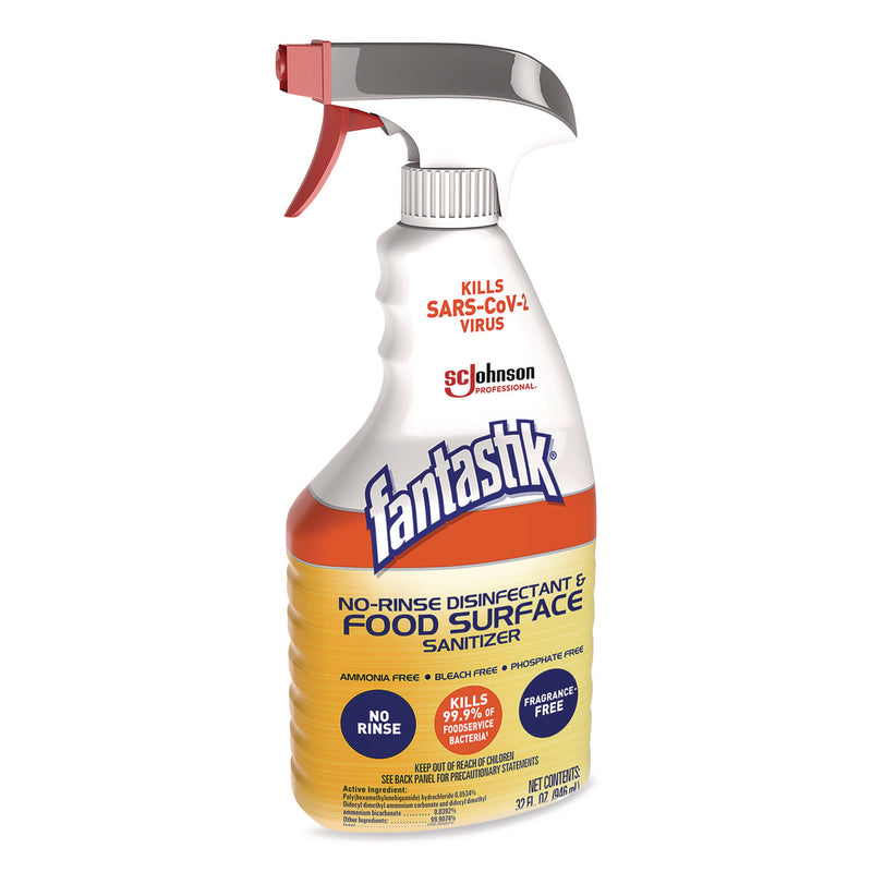 Fantastik® No Rinse Disinfectant and Food Surface Sanitizer, Unscented, 32 oz Trigger Spray Bottle (SJN354125) Case of 8