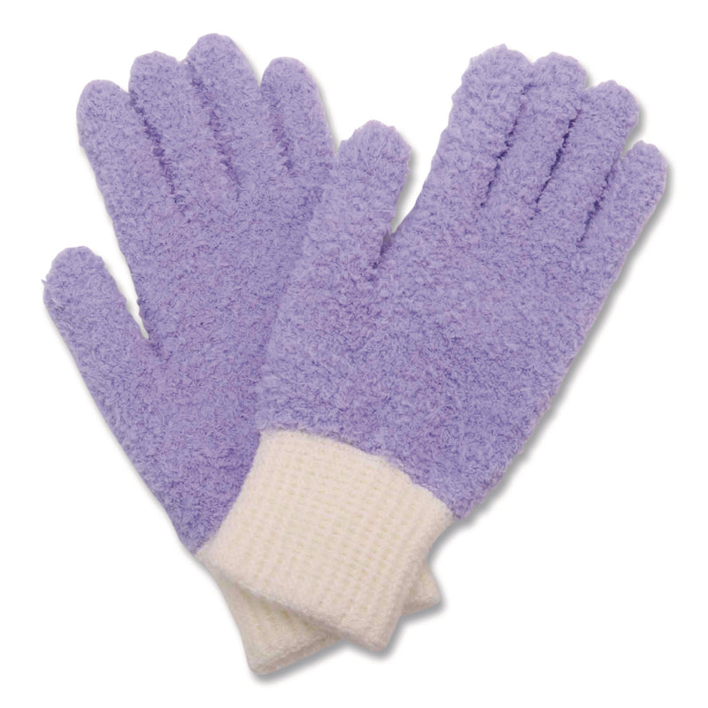 TidyUps Four-Piece Dusting Set, Extendable Duster, Flexible Wand, 2 Gloves, Purple (CH7TU68125) Each