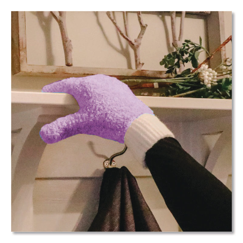 TidyUps Four-Piece Dusting Set, Extendable Duster, Flexible Wand, 2 Gloves, Purple (CH7TU68125) Each