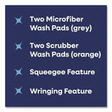 TidyUps 4-in-1 Squeegee Mop, 4.5 x 14.5 Orange/Gray Microfiber Heads, 53" White/Gray Polyamide/Polyester Handle (CH7TU68167) Each