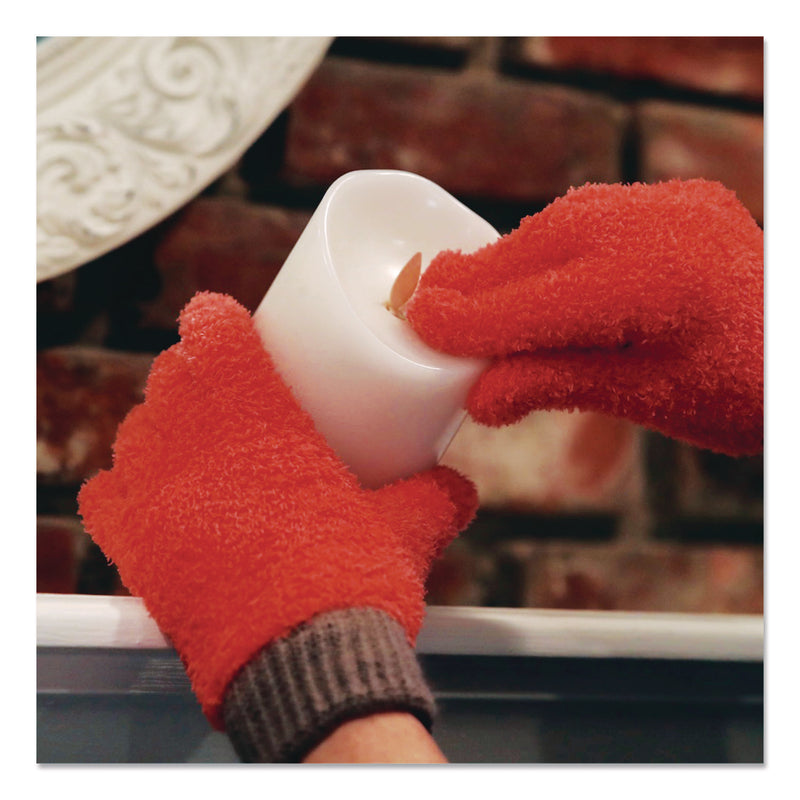 TidyUps Microfiber Dusting Gloves, Coral with Black Cuffs, 2 Gloves (CH7TU68177) Each