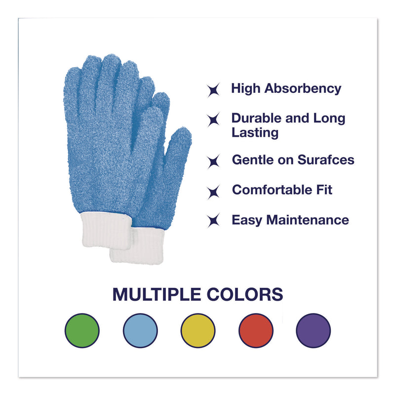 TidyUps Microfiber Dusting Gloves and Mitts, Blue with White Cuffs, 2 Gloves, 2 Mitts (CH7TU05708) Each