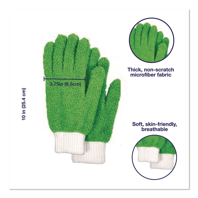 TidyUps Microfiber Dusting Gloves and Mitts, Green with White Cuffs, 2 Gloves, 2 Mitts (CH7TU05709) Each