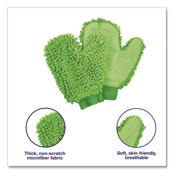 TidyUps Chenille Scrubbing Mitts, Green, 2 Mitts (CH7TU05722) Each