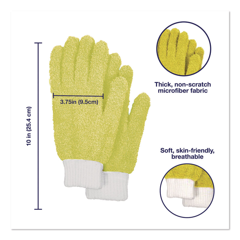 TidyUps Microfiber Dusting Gloves and Mitts, Yellow with White Cuffs, 2 Gloves, 2 Mitts (CH7TU05710) Each