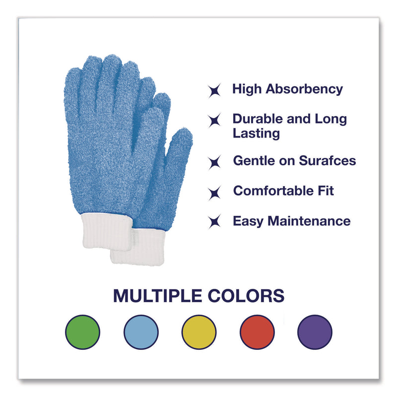 TidyUps Microfiber Dusting Gloves, Blue with White Cuffs, 2 Gloves (CH7TU05717) Each