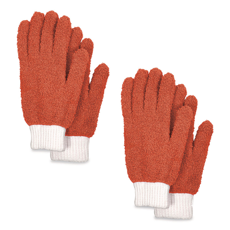 TidyUps Microfiber Dusting Gloves, Coral with White Cuffs, 2 Gloves (CH7TU05720) Each