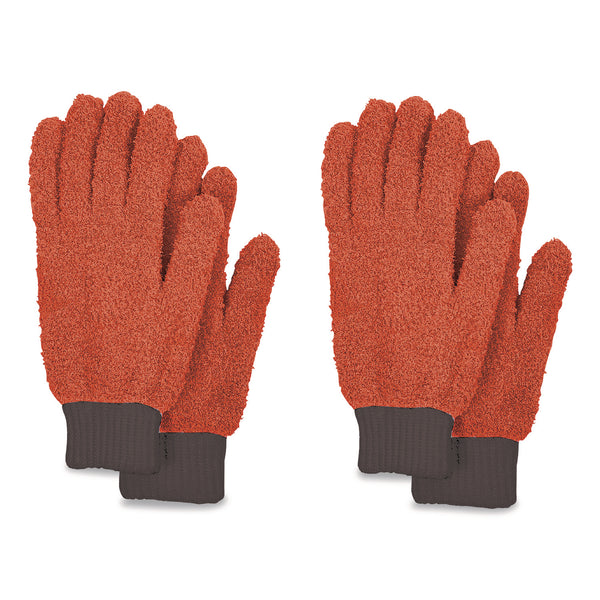 TidyUps Microfiber Dusting Gloves, Coral with Black Cuffs, 4 Gloves (CH7TU68027) Each