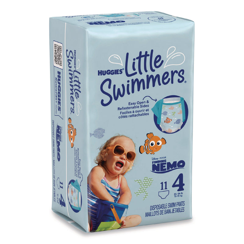 Huggies® Little Swimmers, Size 4, Baby Weight 24 lbs to 34 lbs, Blue, 11/Pack, 8 Packs/Carton (KCM18342) Case of 8