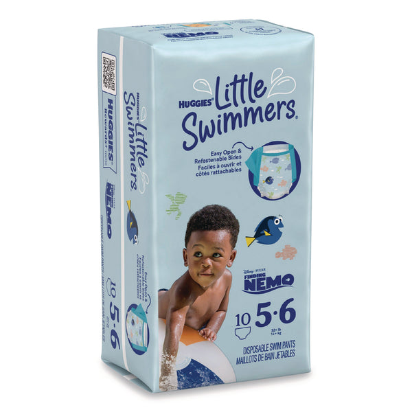 Huggies® Little Swimmers, Size 5-6, Baby Weight 32 lbs and Up, Blue, 10/Pack, 8 Packs/Carton (KCM18345) Case of 8